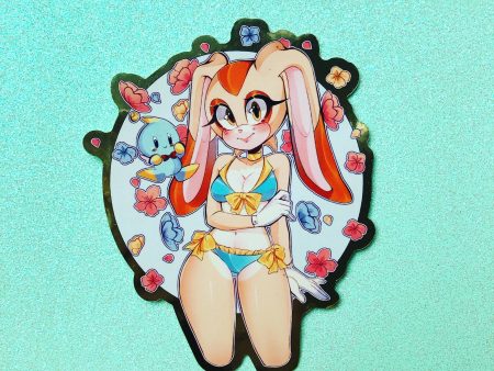 Bathing Suit Bunny Sticker Supply