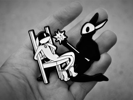 Sparks of Joy BB Bunnies Soft Black and White 2.5 inch Enamel Pin Fashion