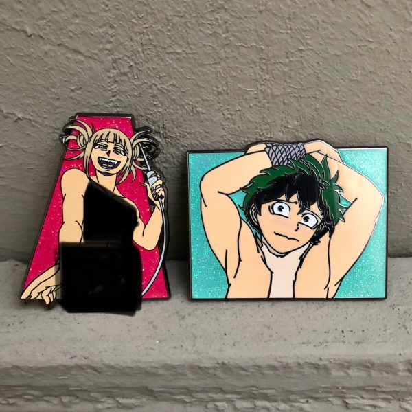 Sexy Needle Girl and Submissive Protag 2 inch pin set Supply