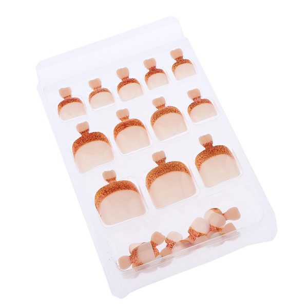 Maxbell 24pcs False Toe Nails French Full Toenails Feet Nail Art Fake Decoration HY-TN-4025 For Sale