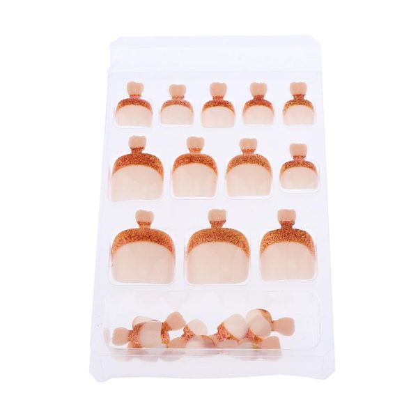 Maxbell 24pcs False Toe Nails French Full Toenails Feet Nail Art Fake Decoration HY-TN-4025 For Sale