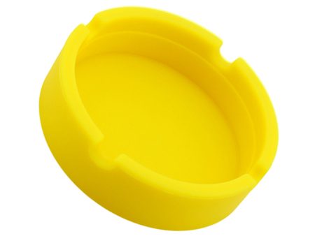 Maxbell Round Silicone Ashtray Smoking Cigar Holder for Tabletop Office Yellow Cheap