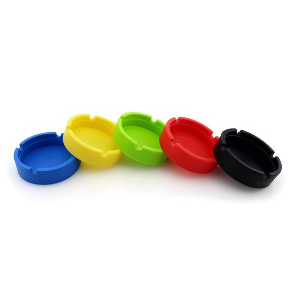 Maxbell Round Silicone Ashtray Smoking Cigar Holder for Tabletop Office Black For Cheap