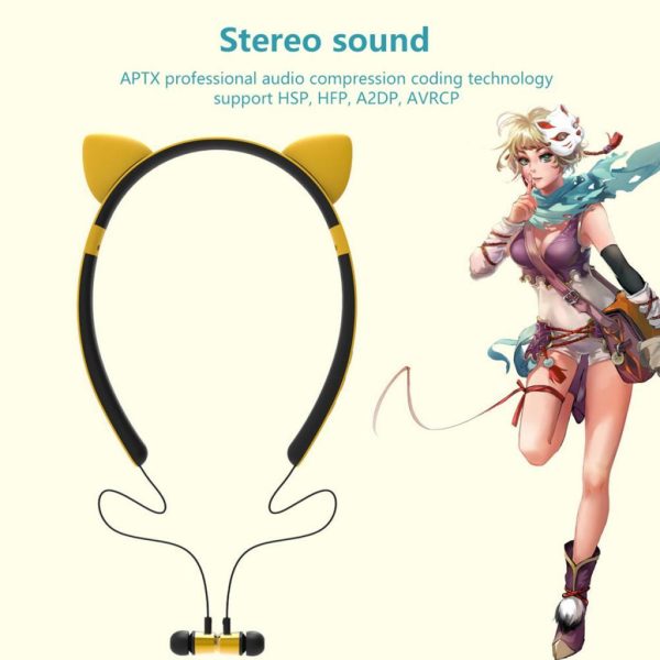 Maxbell Wireless Bluetooth Stereo Headset Cute Headphone with Microphone Yellow Discount