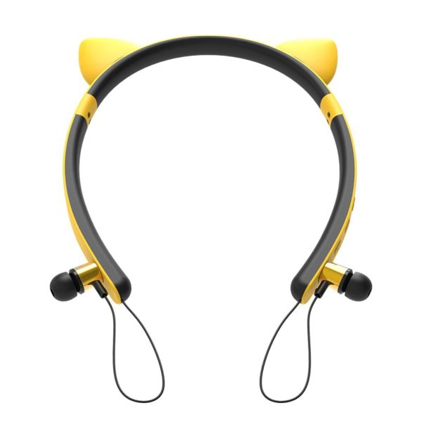 Maxbell Wireless Bluetooth Stereo Headset Cute Headphone with Microphone Yellow Discount